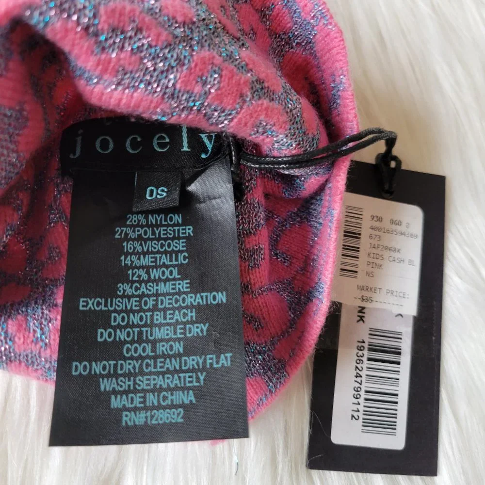 Jocelyn Kids PomPom Leopard Hat